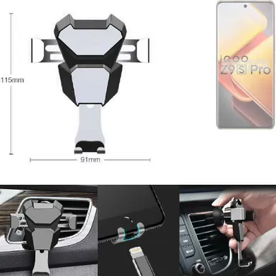 Produktbild von K-S-Trade Lüftungshalterung kompatibel mit Vivo iQOO Z9s Pro kompakte Handy-Halterung Lüftungsschlitz Lüftungsgitter Autohalterung KFZ