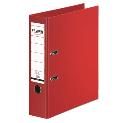 Produktbild von Falken Chromocolor-Voll-PP-Ordner A4, S80, mit Einsteckschild rot