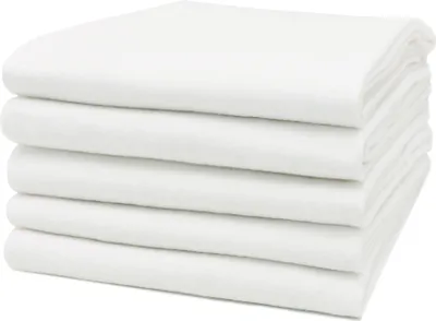 Produktbild von ZOLLNER 5er Set Moltontücher in 80x80 cm aus Baumwolle - saugstarke Wickelunterlage - weich und wärmend - waschbar bis 95°C - in weiß - ®  5er Set Weiß