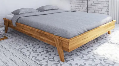 Produktbild von Wildeiche-Bett massiv | 180 x 200 cm | Wildeiche | Geölt | Natur