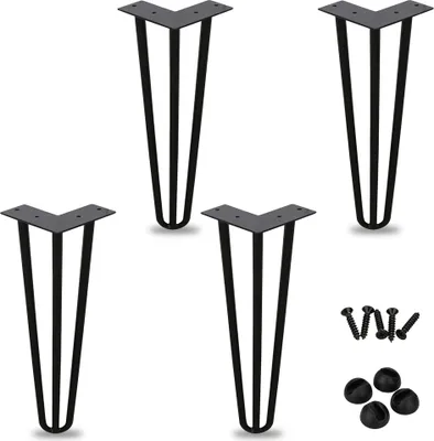 Produktbild von Lospitch 4x 20cm Hairpin Legs Tischbeine Haarnadelbeine Tischgestell DIY Tischkufen Esstisch