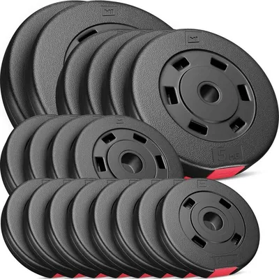 Produktbild von Hop-Sport 60kg Hantelscheiben 30 mm - Gewichte Hantel Sets 2x10, 4x5, 4x2,5, 8x1,25 kg