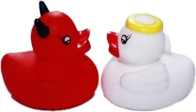 Produktbild von HAAC Ente Badeente Entchen Brautpaar Hochzeitspaar 6 cm Engel & Teufel Hochzeit