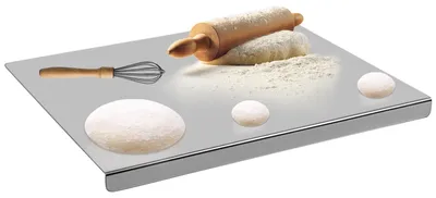 Produktbild von Schneidebrett aus Edelstahl, 30 x 40 cm, robustes Küchenschneidebrett zum Kochen, Brotbacken, für die Gastronomie, zum Kneten von Fleisch und Gemüse, für die Küchentheke.