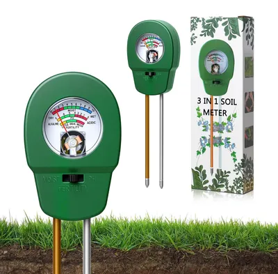 Produktbild von 3-in-1 Bodenfeuchtigkeitsmesser für Pflanzen – pH-Messgerät und Bodennährstoffmessung