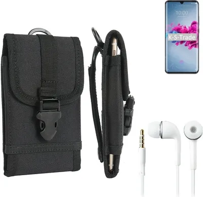 Produktbild von K-S-Trade Holster Schutz Hülle kompatibel mit ZTE Axon 11 5G Gürteltasche Handy Hülle Tasche outdoor Seitentasche schwarz 1x + Kopfhörer