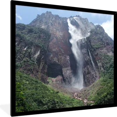 Produktbild von MuchoWow® Gerahmtes Poster Wasserfälle im Canaima-Nationalpark in Venezuela 40x40 cm - Poster mit Schwarzem Bilderrahmen Wandposter Rahmen Foto Bilder - Mit Rahmen - Wanddekoration Schlafzimmer