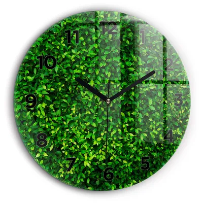 Produktbild von Wallfluent Große Wanduhr – Stilles Quarzuhrwerk - Uhr Dekoration Wohnzimmer Schlafzimmer Küche - Zifferblatt - schwarze Zeiger - 60 cm - Heckenblätter