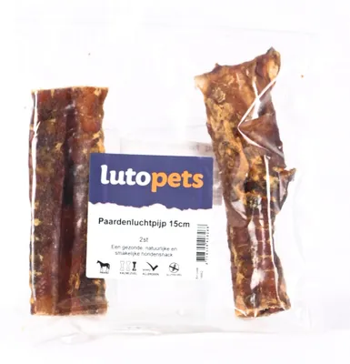 Productafbeelding van Lutopets paardenhuidbuisjes – 15 cm, 2 stuks – Kauwsnacks voor honden