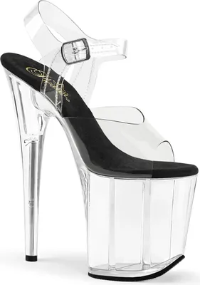 Produktbild von FLAMINGO-808 Damen Sandale von Pleaser, Transparent Schwarz Transparent, EU 41, US 11