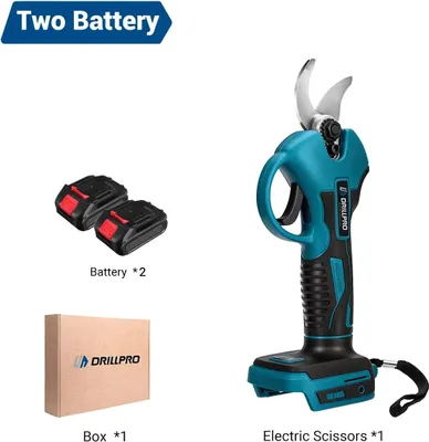 Image de Sécateur - Taille-branches sans fil - 18V - 2 batteries - Moteur sans balais - Diamètre de coupe 50 mm - Lames en acier à haute teneur en carbone - Prise UE - Rouge/Noir