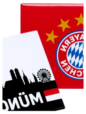 Produktbild von 2er Set Magnet - Vereinslogo & Skyline - Kühlschrankmagnet FCB
