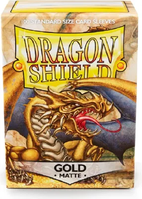 Produktbild von Dragon Shield Standard Size Matte Sleeves - Gold (100 Sleeves)