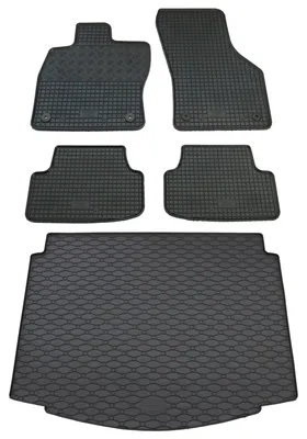 Rigum Gummi Fußmatten + Kofferraumwanne im Set für VW Golf 7 Limo, schwarz