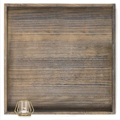 Holz-Tablett 56 cm, rustikales Design, mit Griffen