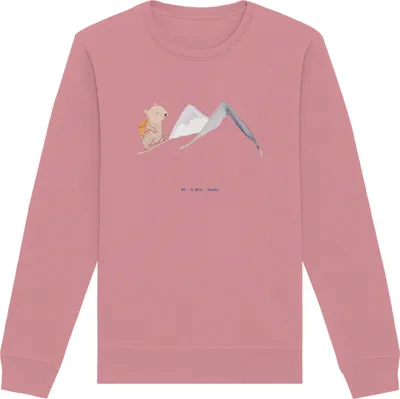 Produktbild von Mr. & Mrs. Panda Rundhals Pullover Bär Bergsteigen Größe L - Canyon Pink - Geschenk, Bio Baumwoll, Sweater, Pulli, Trekking, Alpinwandern, Wandern, Sweatshirt, Bergsport