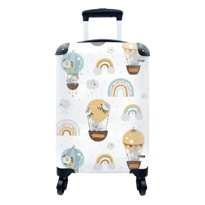 Produktbild von MuchoWow® Koffer Handgepäck Trolley Rollkoffer Kleine Reisekoffer mit 4 Rollen - Mädchen - Muster - Luftballon - Cabin Size < 55x40x23 cm & 55x40x20 cm - Fotokoffer - Kabinenkoffer - Boardgepäck - Reise-Box - Reisekoffer - Reisegepäck - Koffer mit Bild - Trolley für Kinder