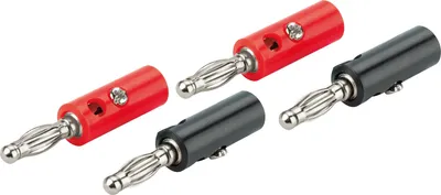 Obrázok produktu pre Schwaiger Steckdosenleiste Bananenstecker 4er Set Schwarz/RT