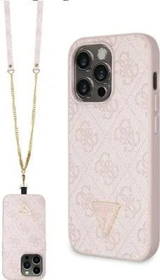 Produktbild von Guess Crossbody 4G Metal Logo - iPhone 15 Pro Hlle (Pink)