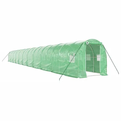 Produktbild von vidaXL Gewächshaus mit Stahlrahmen Grün 44 m² 22x2x2 m
