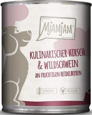 Produktbild von Mjamjam kulinarischer Hirsch & Wildschwein an Preiselbeeren 800gx6