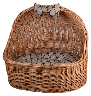 Productafbeelding van Elarion mand voor kat en hond, met bijpassend kussen. TheWickerStories