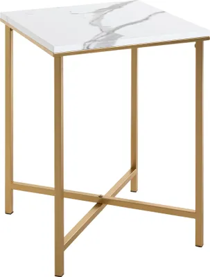 Produktbild von HAKU Beistelltisch gold, marmoroptik - MDF, Metall, B/H/T: 39x55x39 cm