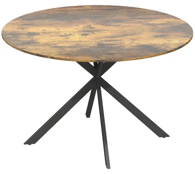 Immagine prodotto di Tavolo rotondo da pranzo per 4 persone | Colore: Marrone rustico | Dimensioni: 120x120x75 cm