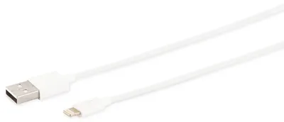 Produktbild von S/CONN maximum connectivity USB Lade-Sync Kabel, USB A Stecker auf 8-Pin Stecker, 2.0, ABS, weiß, 0,5m (14-12040)