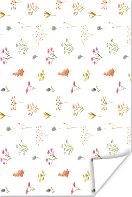 Produktbild von MuchoWow® Poster Blumen - Pastell - Muster 20x30 cm - Papierdruck