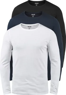 Produktbild von SOLID SDBasal Herren Longsleeve Langarmshirt Shirt Basic mit Rundhalsausschnitt im 2er Pack oder 3er Pack
