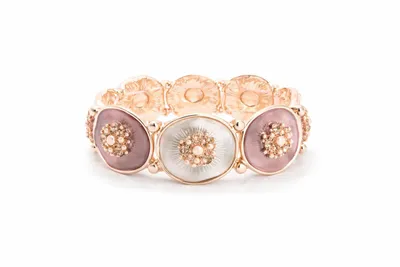 Image de Bracelet élastique à disques avec strass, violet pastel, Amorino