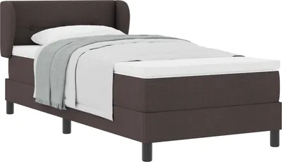 Produktbild von Boxspringbett mit Kopfteil Dunkelbraun 100 x 200 cm Stoff