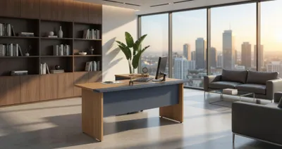 Produktbild von Schreibtisch Chefschreibtisch Beige Büro Möbel