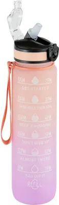 Produktbild von Flasche mit integriertem Silikonstrohhalm 1L