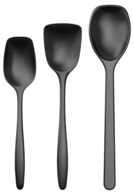 Productafbeelding van Kooklepel Set 3-Delig, Kunststof, Hittebestendig en Vaatwasserbestendig, Zwart