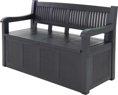 Produktbild von Záhradná lavica s úložným priestorom 280l, 130x60x85cm, čierna, plast