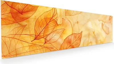 Produktbild von Glasbild 120x40cm in XXL für Wohnzimmer, Schlafzimmer Motiv Herbstblätter