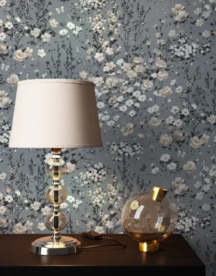 Produktbild von NEWROOM Tapete Grau Vliestapete Blumen - Blumentapete Landhaus Beige Anthrazit Blüten Wiese  Romantisch