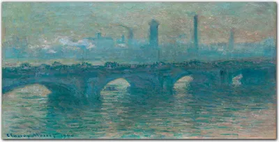Produktbild von Coloray Bild aus Glas 140x70 glasblock mit bild gehärtetes Glas wohnzimmer Dekoration wanddekoration Küche - Monet Waterloo Bridge