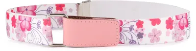 Image de Ceinture élastique pour enfants Ladeheid, 1 à 12 ans, 34 à 90 cm, P15 (blanc/rose/fleurs, 1 à 6 ans)