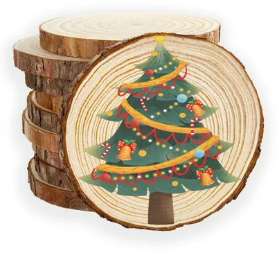 10 Holz-Baumscheiben, 16-18 cm, 1,5 cm dick, unbehandelt, DIY