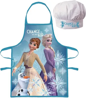 Produktbild von Dívčí zástěra s kuchařskou čepicí Anna, Elsa a Olaf