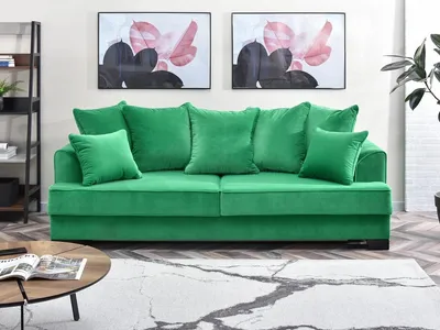 Zdjęcie produktu dla Sofa ze schowkiem MIRNA - zielona / czarna