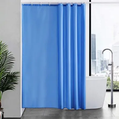 Obrázek produktu pro Sada voděodolných sprchových závěsů, modrá, 180 x 210 cm, extra dlouhá, pratelná