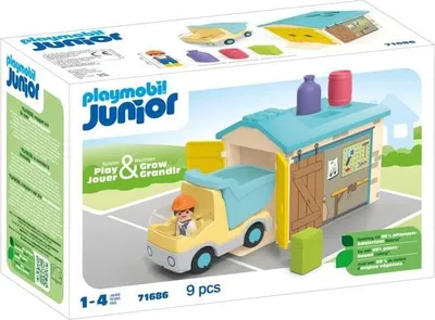 Image de PLAYMOBIL Junior Camion et Garage, Ouvrier, Disney, Dès 12 mois, Jouet de Construction