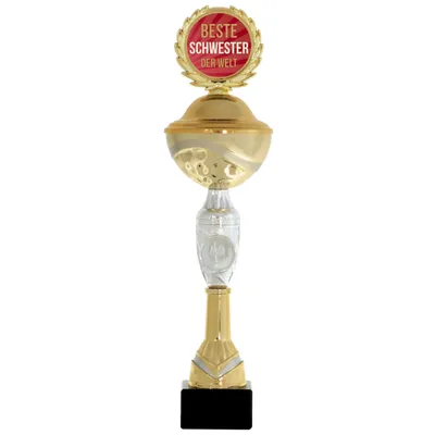 Produktbild von Pokal beste Schwester der Welt 38 cm hoch