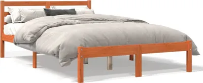 Obrázok produktu pre Maison Exclusive – masívna drevená posteľ bez matraca, voskovohnedá, 150 x 200 cm, borovicové drevo