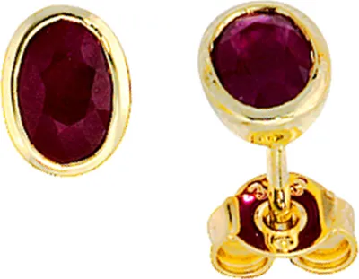 Produktbild von JOBO Ohrstecker 585 Gold Gelbgold 2 Rubine rot Ohrringe