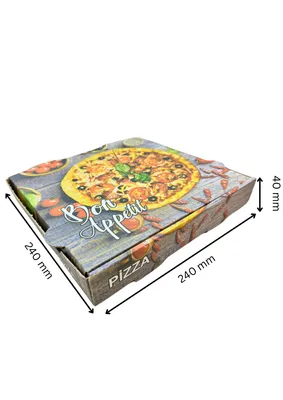 Produktbild von Pizzakarton, Pizzabox, Pizzaschachtel, Karton Grau 24 x 24 x 4 cm 200